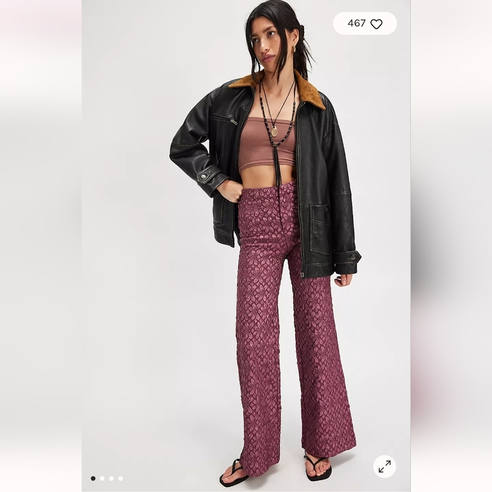BNWT FREE PEOPLE RUNAWAY FLORAL FLARE PANTS- Size 6